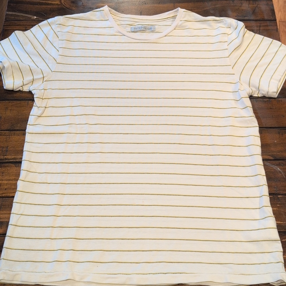 Outerknown Striped Short Sleeve Crew Neck Tee Organic Cotton Hemp
